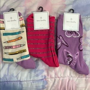 3pack of Vera Bradley crew socks